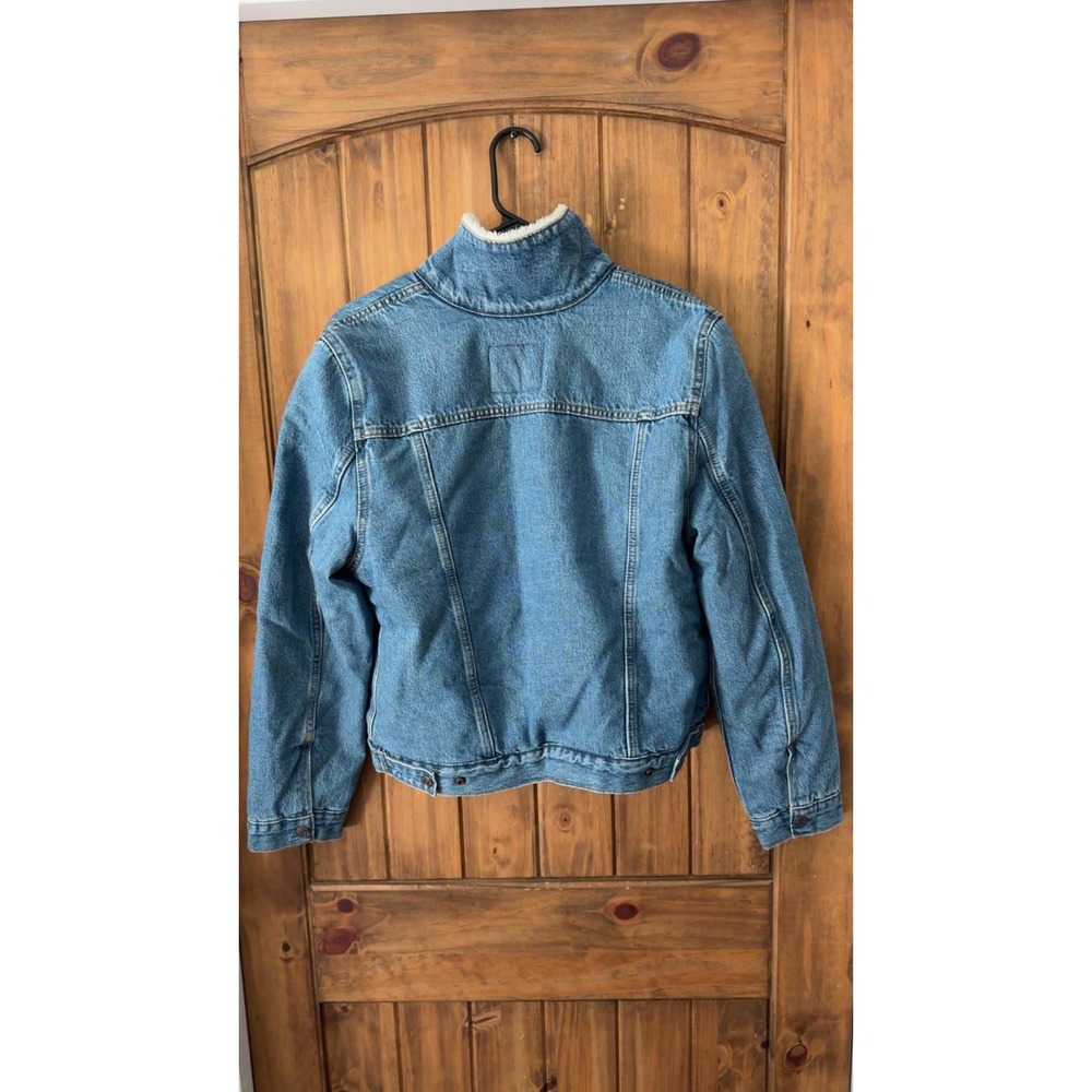 Levi's Sherpa Trucker Jacket Womens L Blue Denim NWT Insulated Fleece Lined - Picture 4 of 4